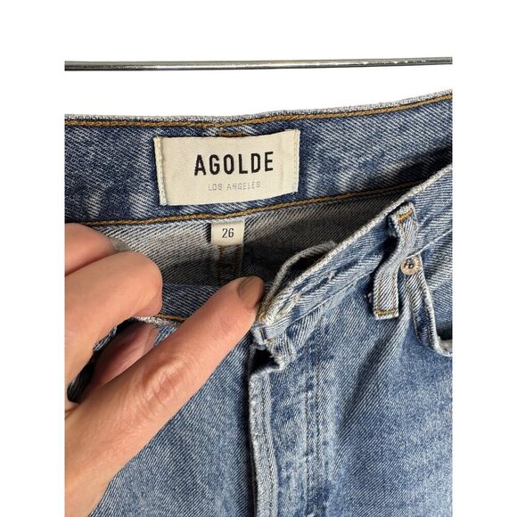 Agolde Riley High Rise Straight Crop-sz 26 - Picture 5 of 10
